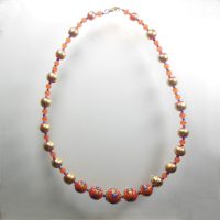 P415-gold-and-red-necklace-with-hand-painted-beads