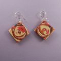 S336 coral and ecru earrings