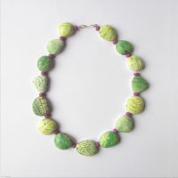 S492 green mixed pattern necklace 2